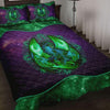 Awesome Hoodied Treble Clef And Hummingbirds Quilt Bed Set Dragon Green HDQ016