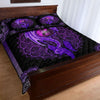 Awesome Hoodied Treble Clef And Hummingbirds Quilt Bed Set Dragon Violet HDQ015