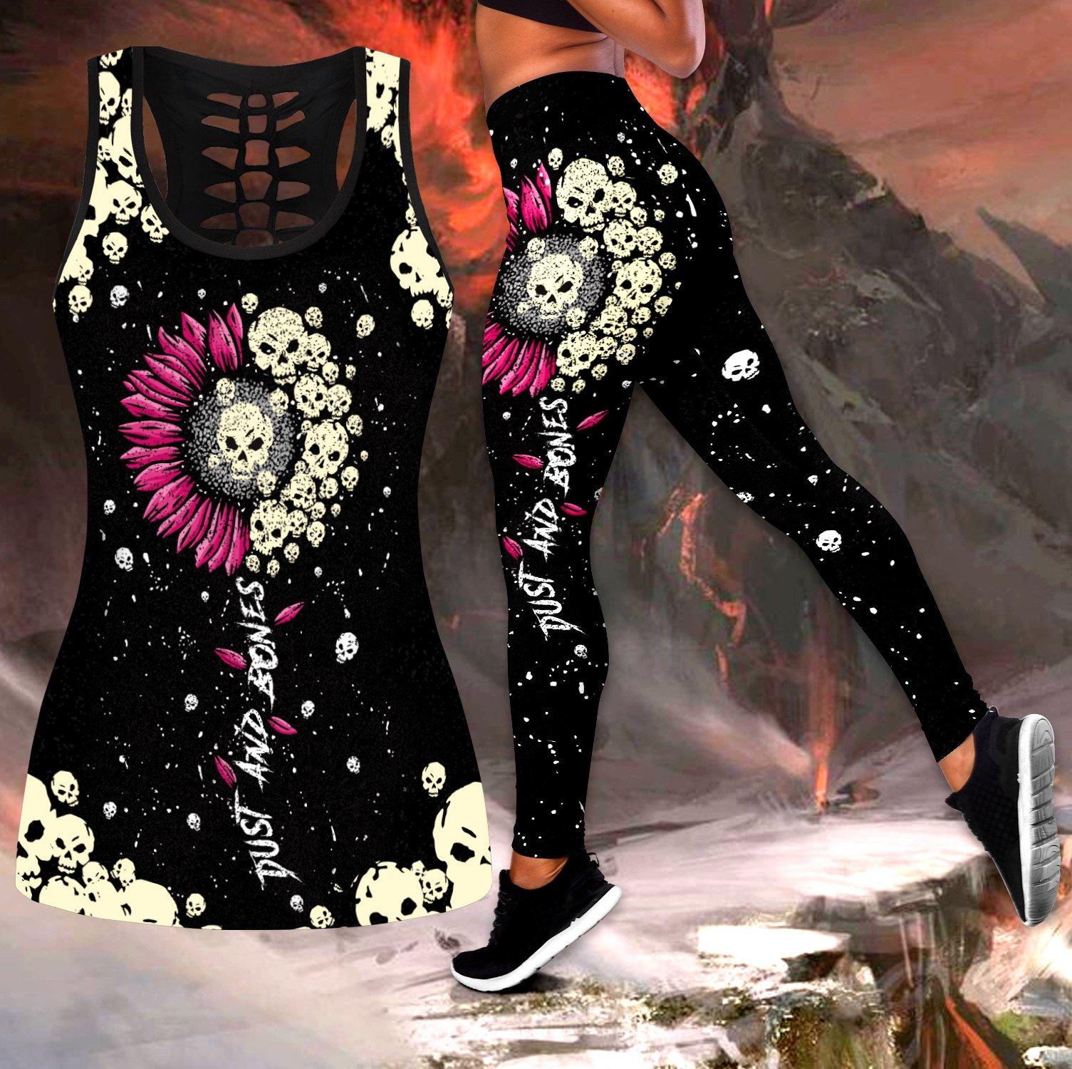Awesome Hoodied 3 D All Over Printer Legging Skull Black HDL11