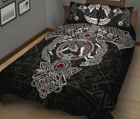 Awesome Hoodied Treble Clef And Hummingbirds Quilt Bed Set Viking HDQ034