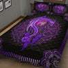 Awesome Hoodied Treble Clef And Hummingbirds Quilt Bed Set Dragon Violet HDQ015