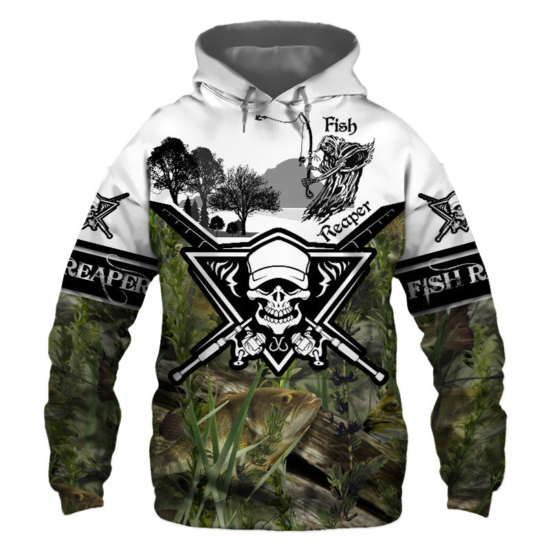 Awesome hoodie 3D ALL Print Fish Reaper Camouflage -Men and Women Zip Hoodies- ND004