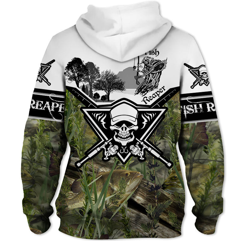Awesome hoodie 3D ALL Print Fish Reaper Camouflage -Men and Women Zip Hoodies- ND004