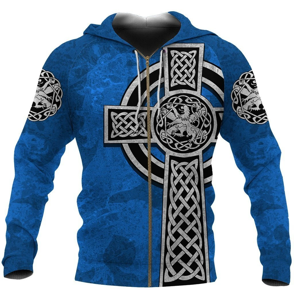 Awesome hoodie 3d all print Scottish Lion Celtic Cross Hoodies, Zip Hoodies NQ0024