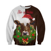 3D All Over Printed Dairy Cow Christmas art Shirts