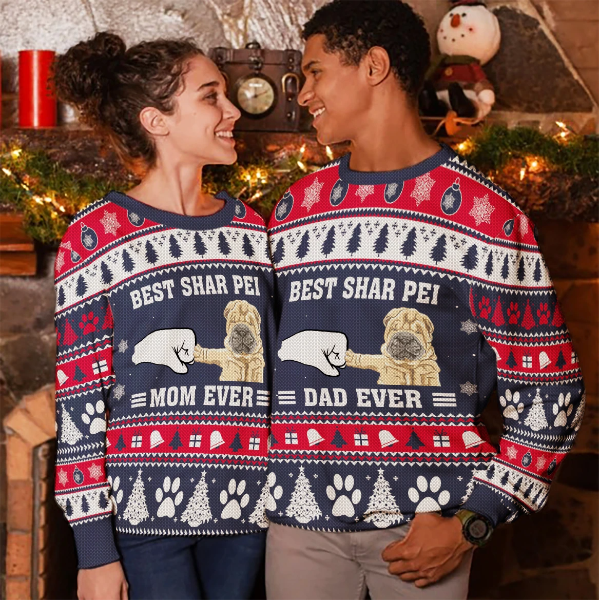 Awesome Hoodie  - Best Shar Pei Dog Dad And Mon Ever 3D All Over Printed Ugly Sweater Clothes For Women and Men DC059