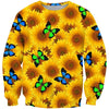 3D All Over Printing Butterfly Garden And Sunflowers Hoodie