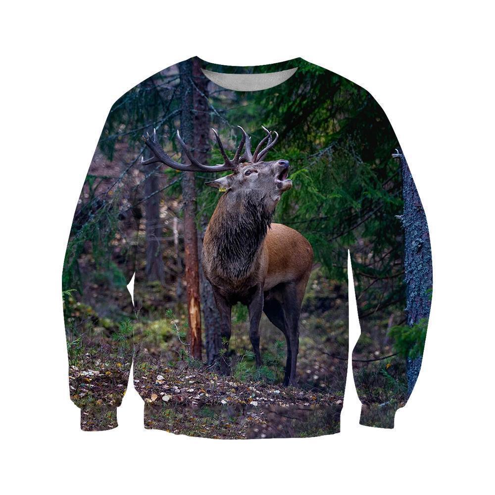 3D All Over Printed Deer T-shirt Hoodie
