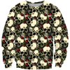 3D All Over Print Black Roses And Skulls Shirts