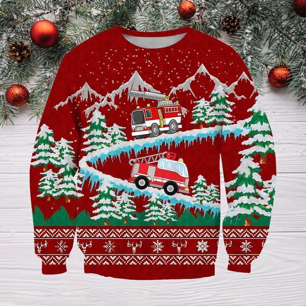 3D All Over Printed Firefighter Sweater