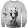 3D All Over Print White Horse Shirts