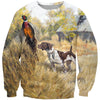 3D All Over Print 3 Hunting Dog Pheasant Hoodie