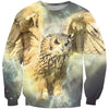 3D All Over Print Fly Owl Hunter Hoodie