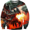 3D All Over Print Fire Dragon Hoodie