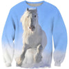 3D All Over Print White Horse Blue Sky Shirts