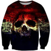 3D All Over Printing Black And White Skull Shirts