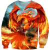 3D All Over Printing Fire Phoenix hoodie