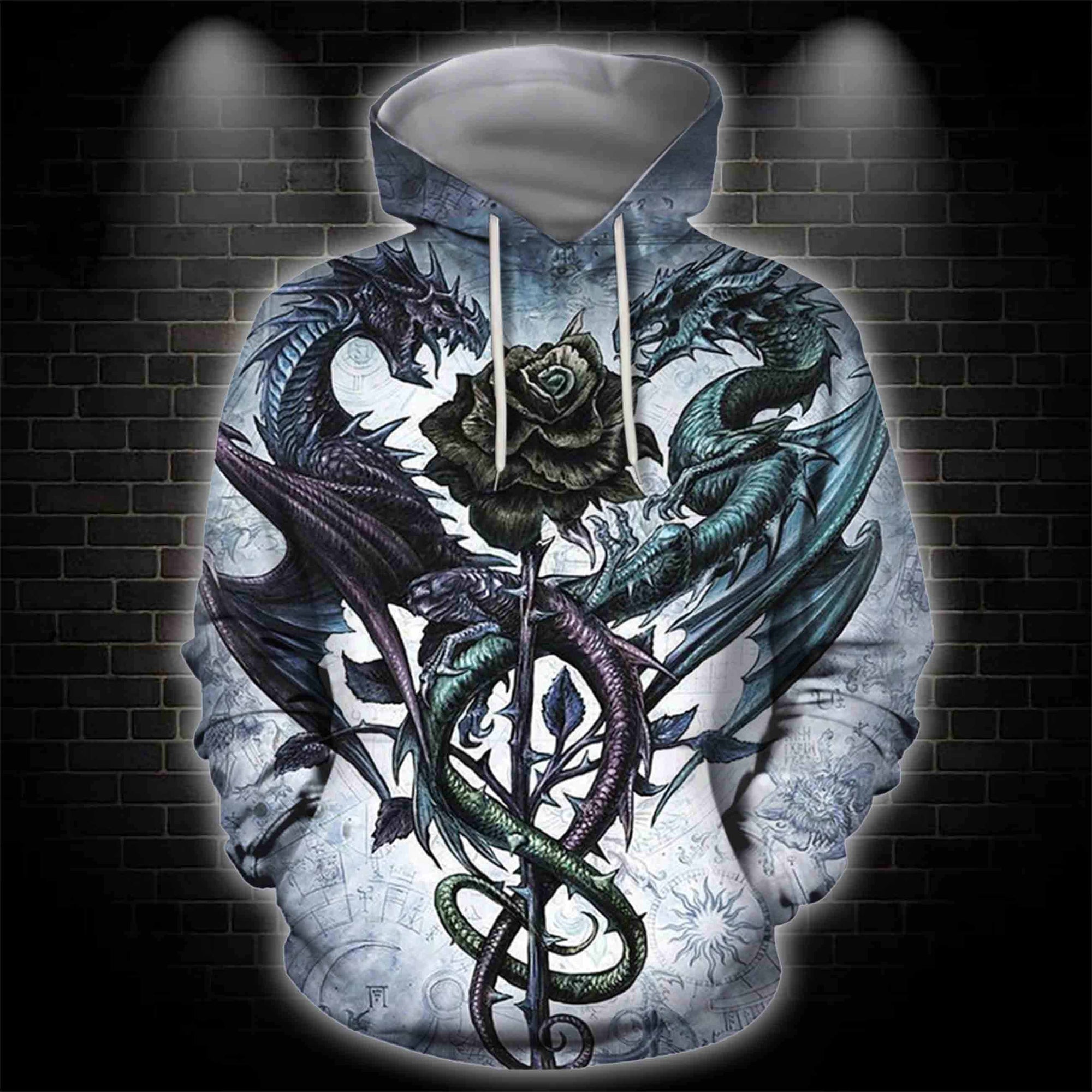 3D All Over Print Dragon Heart Tattoo Hoodie
