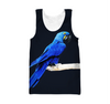 3D All Over Print Blue Parot Hoodie