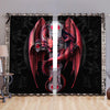 Awesome hoodied Pattern Dragon Pink All Printed 3D Grommet Window Curtains - HD08
