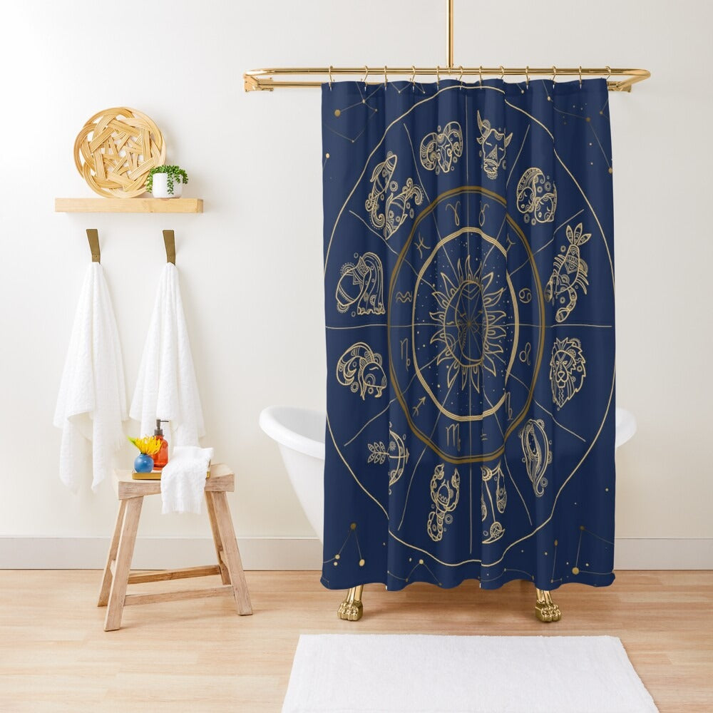 Awesome hoodie-Design modern zodiac curtain- All Printed 3D Grommet Shower Curtains- THC004