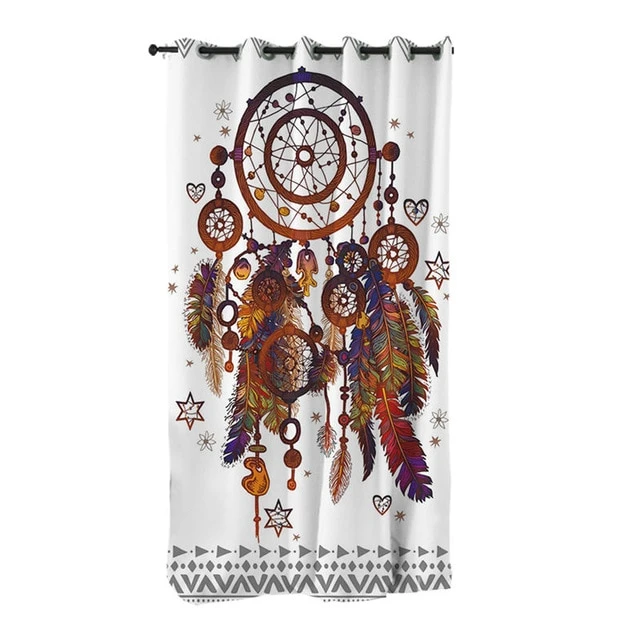 Awesome hoodied Pattern dreamcatcher All Printed 3D Grommet Window Curtains- NQC001
