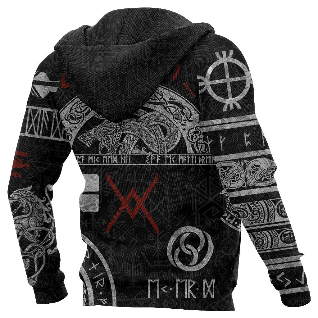 Awesome hoodied 3D ALL Print Viking Baldur Norse Mythology Tattoo-Men and Women Hoodie Zip Hoodies- VN0057