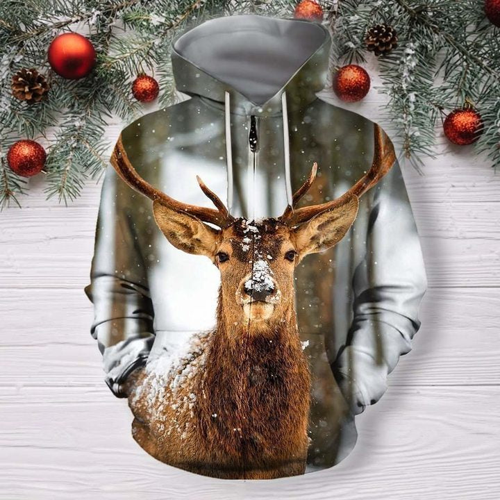 AwesomeHoodie The Reindeer WINTER Unisex Fashion 3D VERY COOL