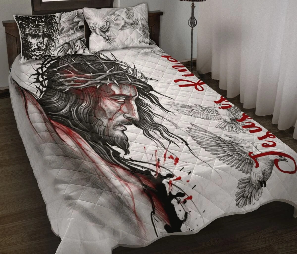 Awesome Hoodies - Jesus Tattoo Quilt Bedding - Cross Quilt Bedding QK31007