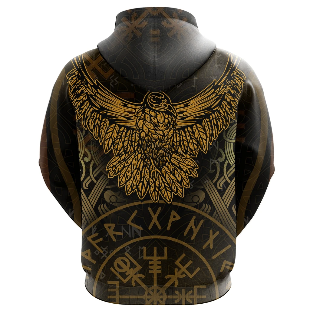 Awesome hoodie 3d all print Viking Pullover Hoodie, Vegvisir Raven Of Odin for Men and Women NQ0043
