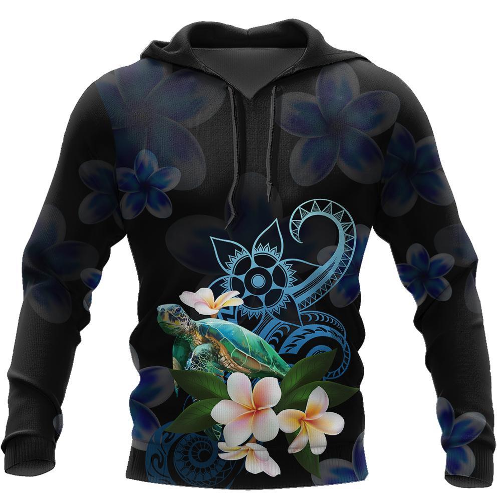 Awesome Hoodie Polynesian Turtle With Plumeria Flowers for Men and Women HBC180