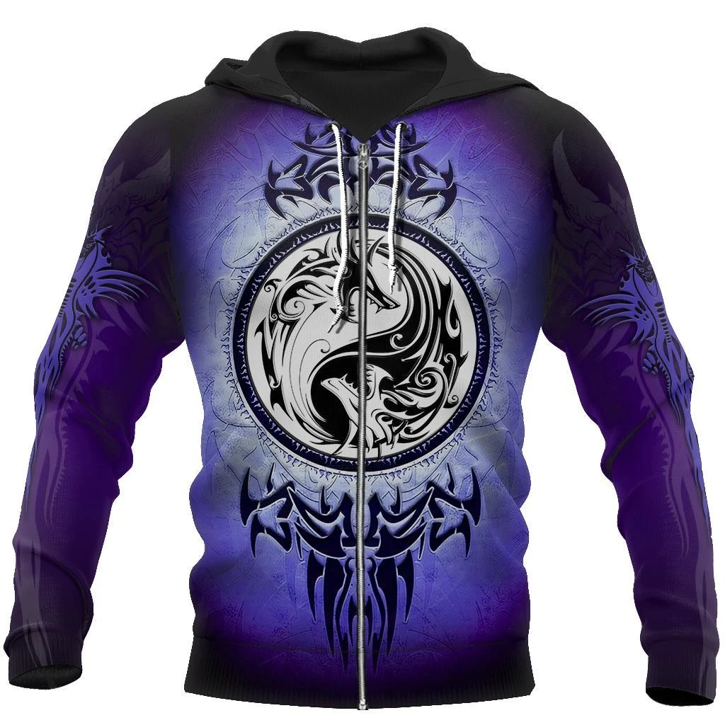 Awesome hoodie 3d all print Dragon Yin & Yang Hoodies, T-Shirt, Zip Hoodies, Sweatshirt NQ0017