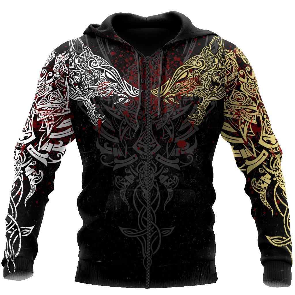 Awesome Hoodie 3D All Over Print Geki And Freki Viking Wolf II for Men and Women Hoodie, T-Shirt, Zip Hoodies, Sweatshirt HBC113