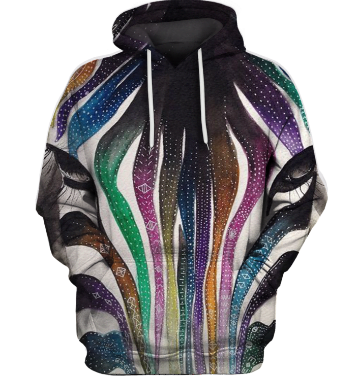 3D All Over Print Colourful Zebra Shirt