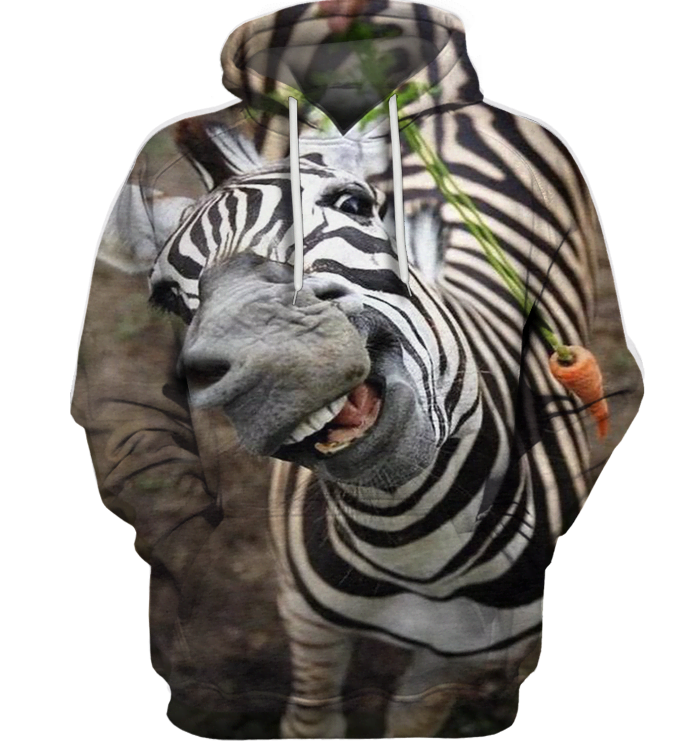 3D All Over Print Funny Zebra Face Shirt