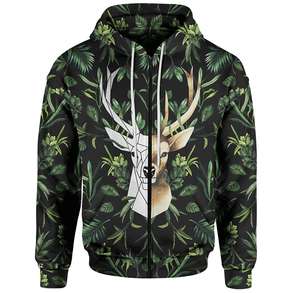 All Over Print Geometric Deer for Men and Women, T-Shirt, Zip Hoodies, Sweatshirt HBC0092