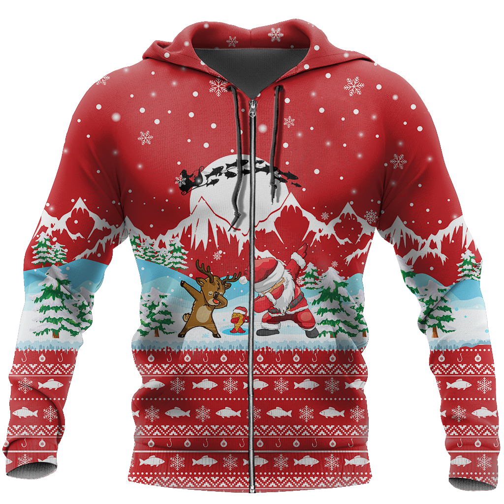 Awesome Hoodie Christmas Santa Fishing Yolo for Men and Women HBC318