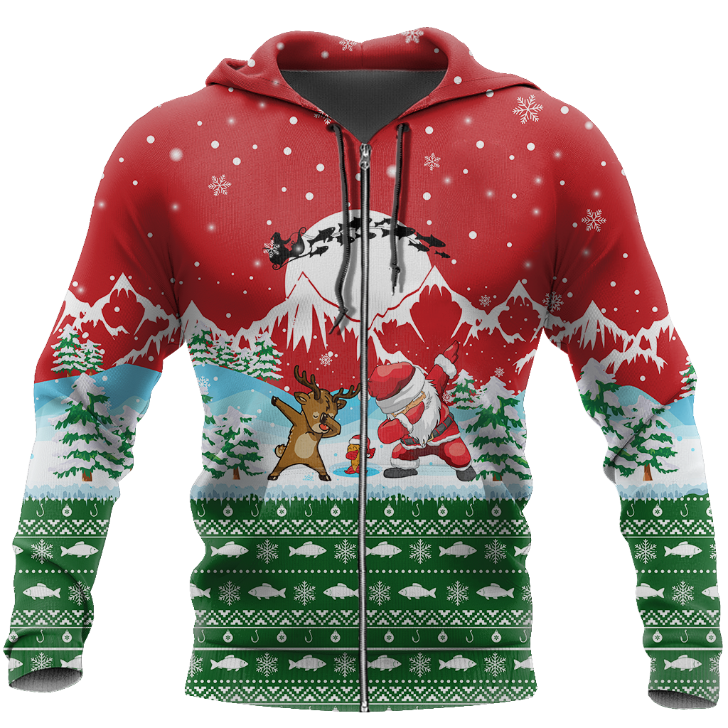 Awesome Hoodie Christmas Santa Fishing Yolo for Men and Women HBC319