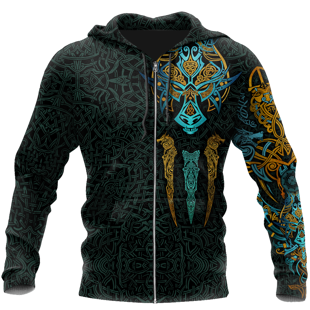 3D All Over Print  Viking Fenrir for Men and Women, T-Shirt, Zip Hoodies, Sweatshirt HBC0020